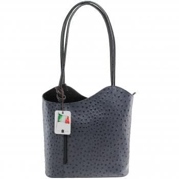 CTM Morral de mujer de piel de avestruz. Piel Verdadera. 100 % Fabricado en Italia