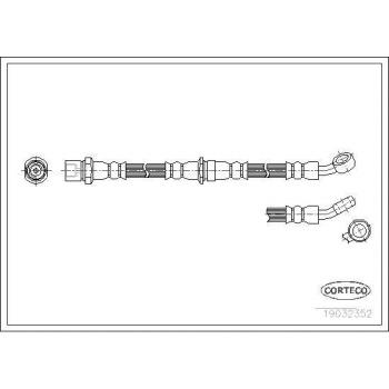 Latiguillo de freno CORTECO 19032352 - Manguera flexible para sistema de frenos, fabricada en material resistente a la presión y a la corrosión, con conectores de alta calidad, longitud específica para modelos determinados