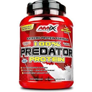AMIX, Proteínas para Aumentar Masa Muscular con Sabor Chocolate, Predator en Formato Bote de 1 Kg, Ayuda al Crecimiento Muscular, Libre de Aspartamo, Ideal para Batidos de Proteínas