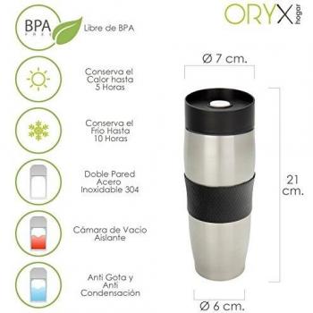 Vaso Termico Acero Inoxidable Antigoteo 380 Ml.
