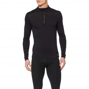 Helly Hansen HH Merino Mid 1/2 Zip Camiseta de Manga Larga, Hombre, Negro, Small