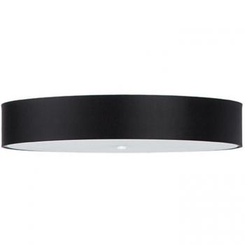 Aplique de Techo Skala 80 Negro E27 con Vidrio, Acero y Tela para 6 Bombillas LED de 20cm