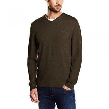 Tommy Hilfiger PIMA CTN CASHMERE V-NK CF Jersey para Hombre, Marrón