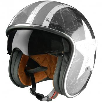 Origine Helmets Sprint Rebel Star Grey - Casco Abierta, Blanco/Gris, S