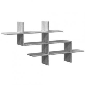 Estante de pared madera ingeniería gris Sonoma 124,5x18x60,5 cm