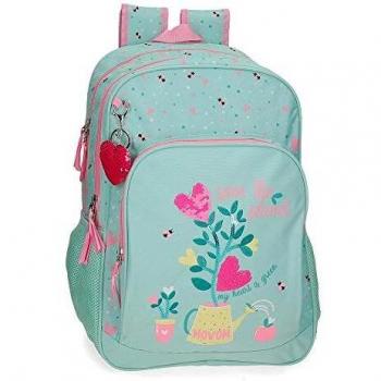 MOVOM Flower Pot Mochila Doble Compartimento Adaptable Verde 32x45x17 cms Poliéster 24,48 L