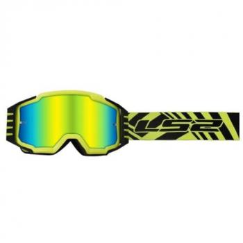 Mascarilla de Motocross LS2 Charger Pro Amarilla con Lente Iridium