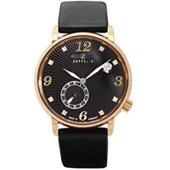 Reloj analógico de cuarzo suizo Zeppelin Luna para mujer con brazalete de piel de vaca 7633-2