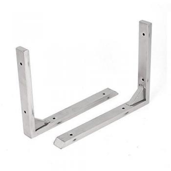 sourcing map 20cmx15cm Soportes de estante de ángulo recto montados en la pared de acero inoxidable 2 piezas