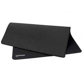 Alfombrilla de Ratón Gaming Manhattan XL, Superficie Suave Impermeable, Base Antideslizante, Bordes Cosidos, Negro, 400x320x3mm