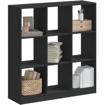 Estantería de madera multicapa negra 102x32x108 cm