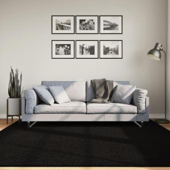Alfombra Hal corta suave y lavable negra 200x200cm