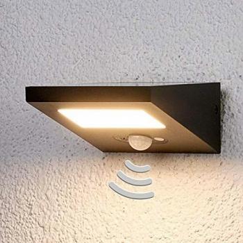 Lucande Felin - Lámpara solar LED para exterior con detector de movimiento