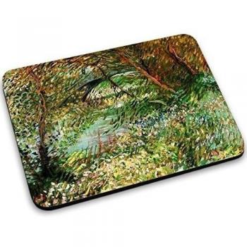 Van Gogh - Banks Of The Seine With Pont De Clichy In The Spring, Designer Alfombrilla de Ratón Mouse Mouse Pad con Diseño Colorido. Tamaño 250 x 190 mm.