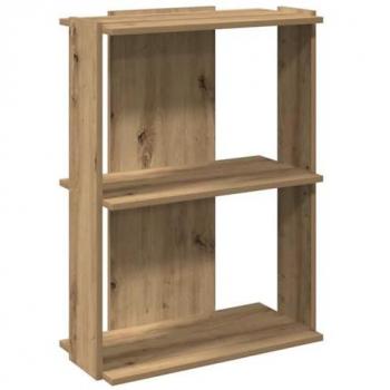 Librería 3 Niveles Madera de Ingeniería Roble Artesanal 60x30x80 cm