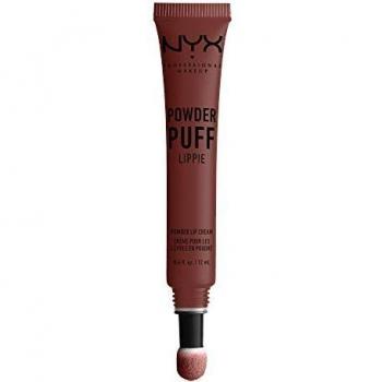 NYX PROFESSIONAL MAKEUP pintalabios mate larga duración Labial Poowder Puff Lippie Lip Cream Tono 1 Cool Intentions Color Marrón oscuro