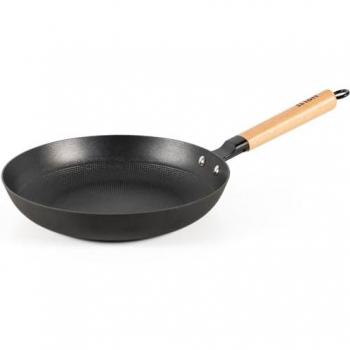Sartén de Hierro Fundido Antiadherente 28 cm con Mango Removible - Apta para Inducción, Vitrocerámica, Gas, Horno y Lavavajillas - Libre de PFOA y PT