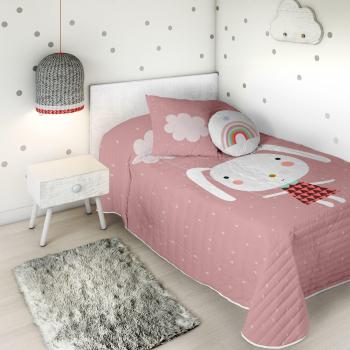 HACIENDO EL INDIO Colcha bouti Rabbit & Cloud Cama 105 cm