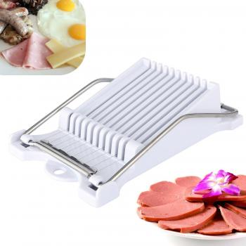 Postre carne suave de acero inoxidable cortador de huevo cortador de frutas Alimentos queso Sushi cortador máquina de cortar carne en lata con 10 cables de corte de canto en Color blanco