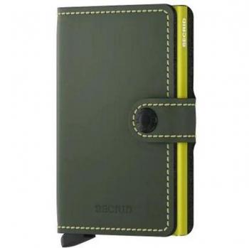 Secrid Miniwallet Matte Green & Lime - Cartera Antirrobo de Piel con Protección RFID