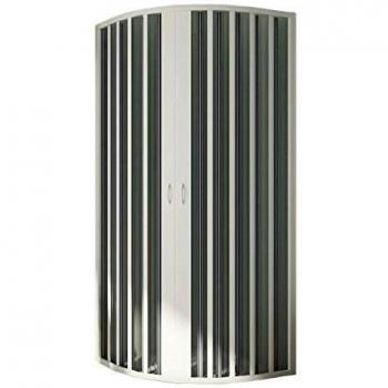Mampara de Ducha Semicircular Extensible en PVC, 90x90 cm, H185 cm, Radio 55, Apertura Central