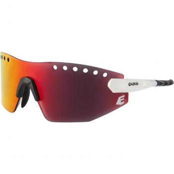 Gafas de Running Eassun Armor, Solares CAT 3, Ajustables, Ligeras, Marco Blanco Brillante con Lentes Naranja