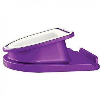 Leitz Soporte giratorio de sobremesa, Para iPad/Tablet, Posición horizontal y vertical, Púrpura metalizado, WOW, 62741062