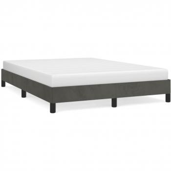 Dark Grey Velvet Full Bed Frame 53.9x74.8
