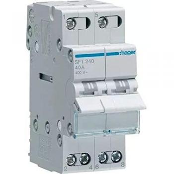 Hager - Modular Switch 2 Poles 40a Comun Above i-0-II