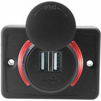 Cargador de Panel USB Doble 3.1A para Auto, Motocicleta y Barco