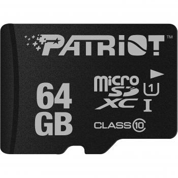 Patriot Memory Tarjeta de Memoria MicroSDXC LX Series 64 GB hasta 80Mo/Sec PSF64GMCSDXC10