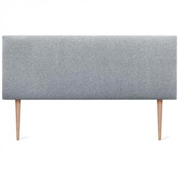 Cabecero Tapizado de Tela Aqualine Liso 135x105cm con Patas en Gris Perla para Camas 120/135/140