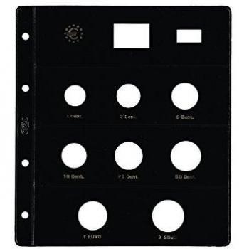 Funda Pardo para 8 monedas de Euros + bandera + año, Paquete x6