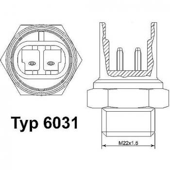 Interruptor de temperatura para ventilador del radiador BorgWarner (Wahler) 6031.92D