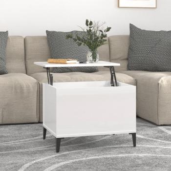 Mesa de centro Sala de estar Blanco pulido 60x44,5x45 cm Madera multicapa Vidaxl