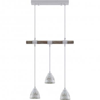 Lámpara colgante Pimana de Lindby, 3 luces, tradicional, color marrón, hecha de madera e.o., para salón y comedor, con casquillos E14