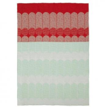 Normann Copenhagen 602432 Ekko Manta, neusse País Lana, Color Rojo/Verde Menta, 130 x 180 x 2 cm