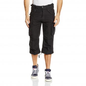 Brandit Industry Vintage 3/4 Shorts Black - XL - 100% Cotton