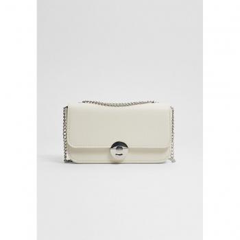 Stradivarius Ecru Basic Chain Crossbody Bag OS