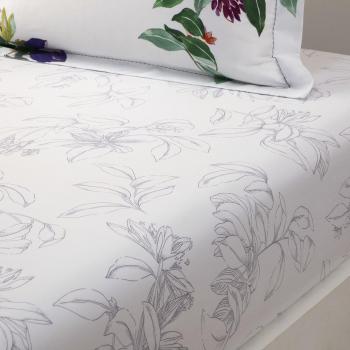 Yves Delorme Parfum Cotton Satin Fitted Sheet, Queen Size