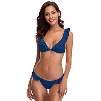 SHEKINI Trenza para Mujer Bañador de Dos Piezas Lindo Bikini para Bandeau