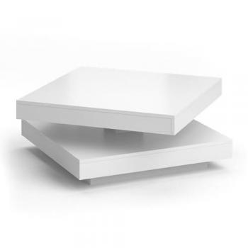 Mesa de Centro Elias, Blanco, 70 x 34 cm, 360° Giratoria y Kippable