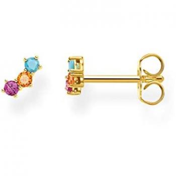 Thomas Sabo Sterling Silver Yellow Gold Multicolour Single Ear Stud Climber H2132-488-7