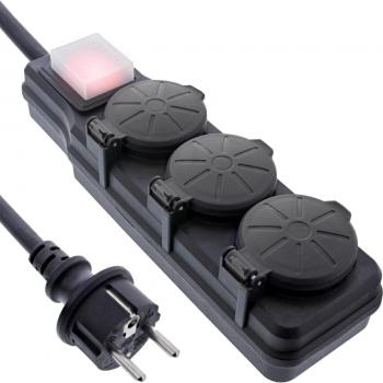 Toma de Corriente Exterior 3 Salidas IP44 con Interruptor, 10m