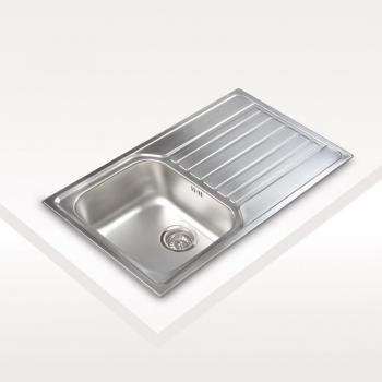 Fregadero CATA CDP-1 ED Inox 1C 1E Sobre Encimera 45cm Una Cubeta Escurridor Derecha