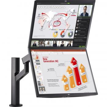 LG 27QP88DP-BS 27 Ergo Dual QHD IPS Monitor con Pivot Ajustable, 2560 x 1440 Pixeles, Tiempo de Respuesta de 5 ms, HDMI, 2x