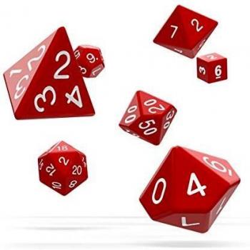 Oakie Doakie Dice RPG-Set Solid Red (7-Piece Set)