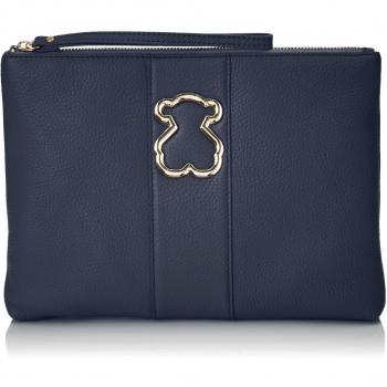 TOUS Alfa, Cartera de Mano con Asa para Mujer, Azul