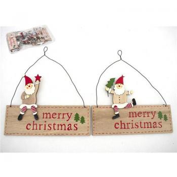 Cartel Navideño Merry Christmas con Duende 20x15 cm Gerimport
