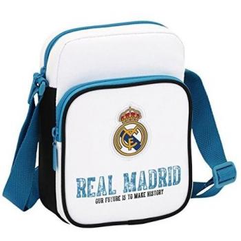 Real Madrid 611754672 - Bandolera 16 x 22 x 6 cm, Blanco
